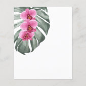 Papier Budget Orchidées roses chaudes sur Monstera Tropic (Dos)