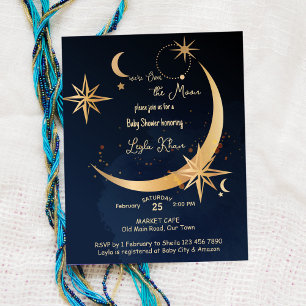 Papier Budget Over the Moon starry night Baby shower