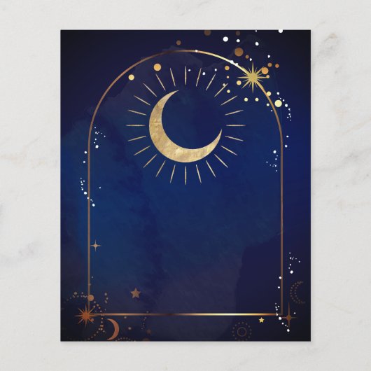Papier Budget Over the Moon starry night Baby shower invi (Dos)