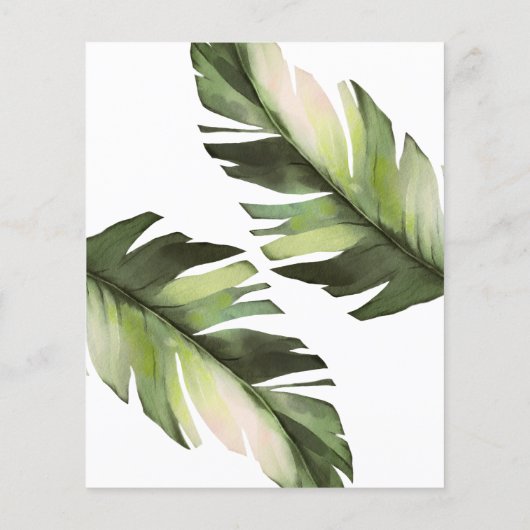 Papier Budget Palm Leaf Faire-part de mariage tropicale (Dos)