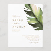 Papier Budget Palm Leaf Faire-part de mariage tropicale (Devant)