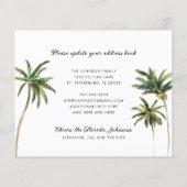 Papier Budget Palm Trees Beach Scène Faire-part de déplac (Dos)
