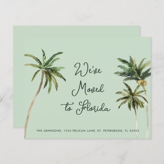 Papier Budget Palm Trees écriture manuscrite Nouvelle car (Devant / Derrière)