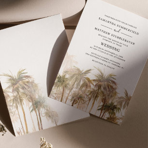 Papier Budget Palm Trees Faire-part de mariage côtière