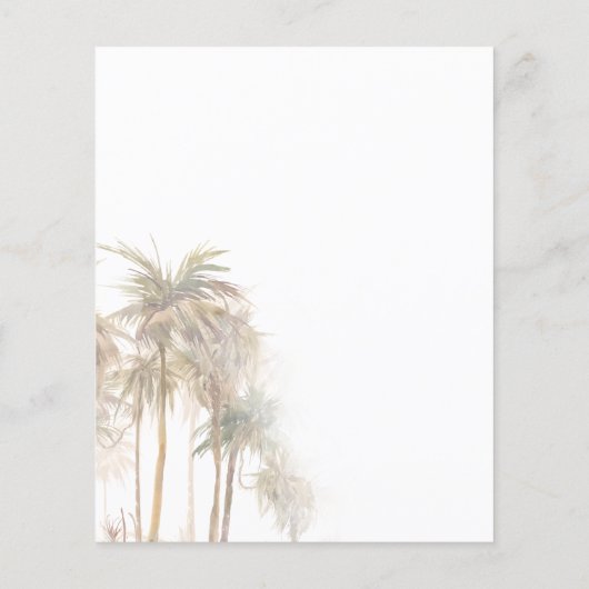 Papier Budget Palm Trees Faire-part de mariage côtière (Dos)