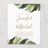 Papier BUDGET Palm Tropical Floral Faire-part de mariage (Devant)
