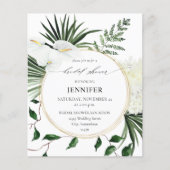 Papier Budget Palme tropicale & Fête des mariées florale (Devant)