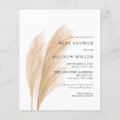 Papier Budget Pampas Baby shower Invitation (Devant)