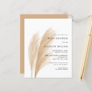 Papier Budget Pampas Baby shower Invitation