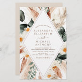 Papier Budget Pampas Boho Eucalyptus Mariage (Devant / Derrière)