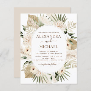 Papier Budget Pampas Boho Eucalyptus Mariage
