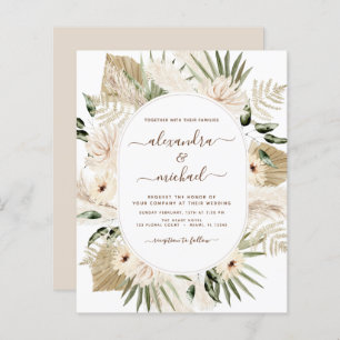 Papier Budget Pampas Boho Eucalyptus Mariage