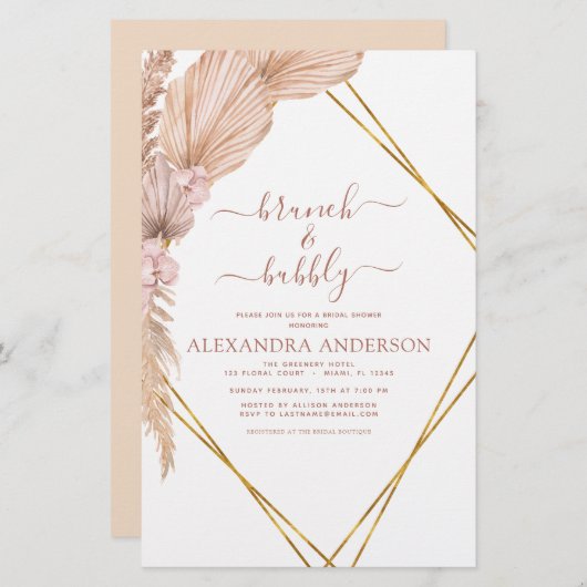 Papier Budget Pampas Brunch Grass Bubbly Boho (Devant / Derrière)