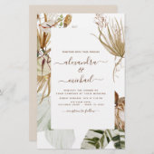 Papier Budget Pampas Grass Bohème Bohème Mariage Tropical (Devant / Derrière)