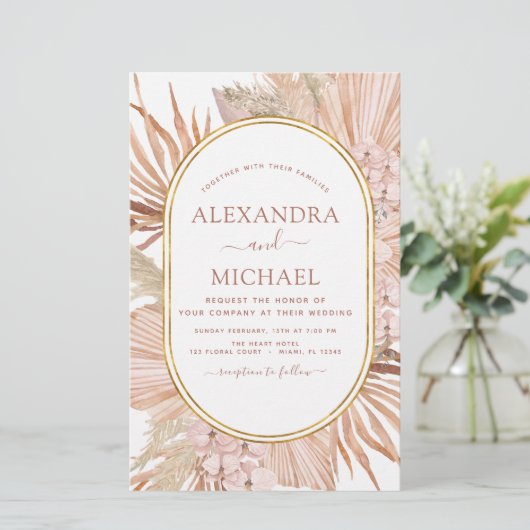 Papier Budget Pampas Grass Bohème Bohème Mariage Tropical (Debout devant)