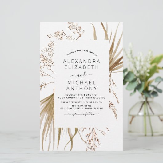 Papier Budget Pampas Grass Bohemian Boho Mariage (Debout devant)