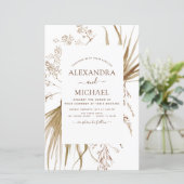 Papier Budget Pampas Grass Bohemian Boho Mariage (Debout devant)