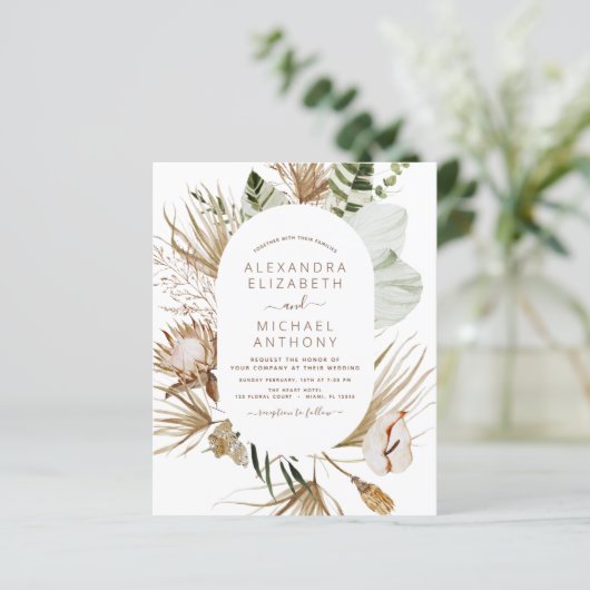 Papier Budget Pampas Grass Bohemian Eucalyptus Mariage (Debout devant)