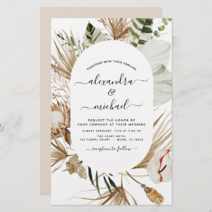 Papier Budget Pampas Grass Bohemian Eucalyptus Mariage