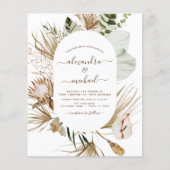 Papier Budget Pampas Grass Bohemian Eucalyptus Mariage (Devant)