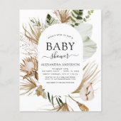 Papier Budget Pampas Grass Boho Baby shower tropical (Devant)
