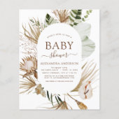 Papier Budget Pampas Grass Boho Baby shower tropical (Devant)