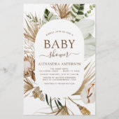 Papier Budget Pampas Grass Boho Baby shower tropical (Devant)