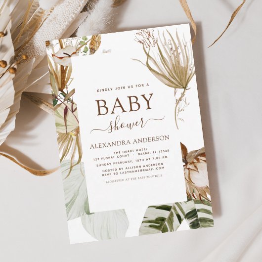 Papier Budget Pampas Grass Boho Baby shower tropical
