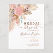 Papier Budget Pampas Grass Boho Bridal Brunch Invitation (Devant)