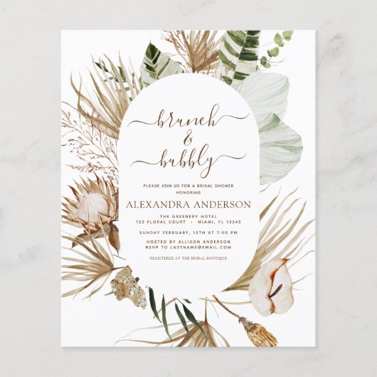 Papier Budget Pampas Grass Boho Brunch & Bubbly (Devant)