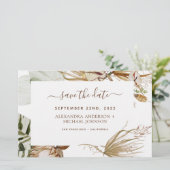 Papier Budget Pampas Grass Boho Enregistrer la date (Debout devant)