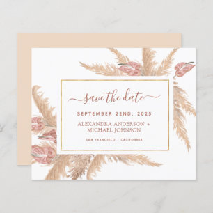 Papier Budget Pampas Grass Boho Enregistrer la date