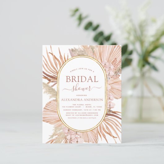 Papier Budget Pampas Grass Fête des mariées Bohemian Boho (Debout devant)