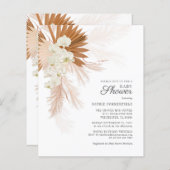 Papier Budget Pampas Grass Floral Baby shower Invitation (Devant / Derrière)