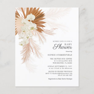 Papier Budget Pampas Grass Floral Baby shower Invitation