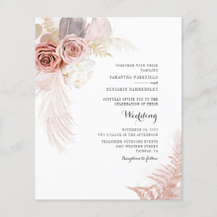 Papier Budget Pampas Grass Floral Terracotta Tan Mariage