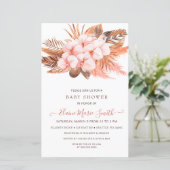 Papier Budget Pampas Grass Girl Baby shower Invitation (Debout devant)