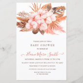 Papier Budget Pampas Grass Girl Baby shower Invitation (Devant)