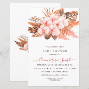 Papier Budget Pampas Grass Girl Baby shower Invitation
