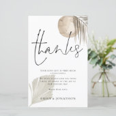 Papier BUDGET Pampas Grass Mariage 3 Photo Merci (Debout devant)