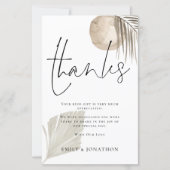 Papier BUDGET Pampas Grass Mariage 3 Photo Merci (Devant)