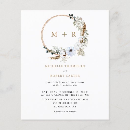 Papier Budget Pampas Grass Mariage Boho Terracotta (Devant)