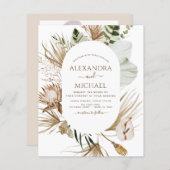 Papier Budget Pampas Grass Photo Bohemian Boho Mariage (Devant / Derrière)