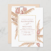 Papier Budget Pampas Grass Photo Boho Mariage (Devant / Derrière)