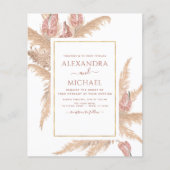 Papier Budget Pampas Grass Photo Boho Mariage (Devant)