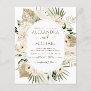 Papier Budget Pampas Grass Photo Boho Mariage
