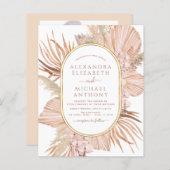 Papier Budget Pampas Grass Photo Boho Mariage tropical (Devant / Derrière)