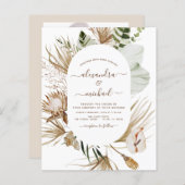 Papier Budget Pampas Grass Photo Boho Mariage tropical (Devant / Derrière)