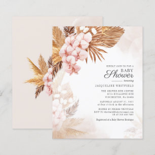Papier Budget Pampas Grass rose Baby shower Floral Palm