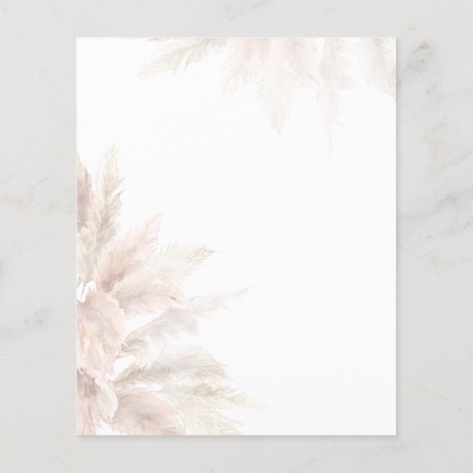 Papier Budget Pampas Grass Script Baby shower Merci (Dos)